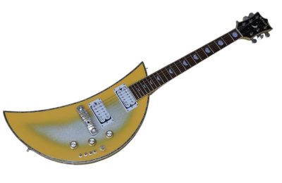 Custom Tribal Yellow Silver Moonsault Electric Guitar - Image 5