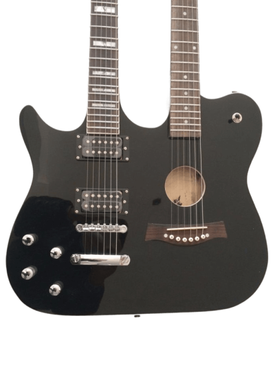 Custom Vile Black Double Neck Guild Crossroads Guitar