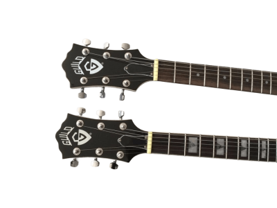 Custom Vile Black Double Neck Guild Crossroads Guitar - Image 6