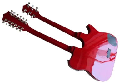 Custom Vile Cherry Sunburst Double Neck Crossroads Guitar - Image 3