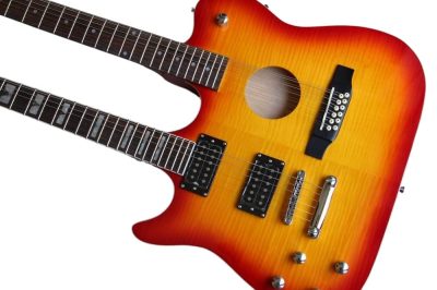 Custom Vile Cherry Sunburst Double Neck Crossroads Guitar - Image 7