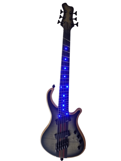 Custom Onyx Patriot Multi Scale Fanned Fret Flamed Maple 6 String Bass