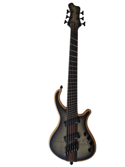 Custom Onyx Patriot Multi Scale Fanned Fret Flamed Maple 6 String Bass - Image 7