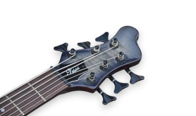 Custom Onyx Patriot Gray Flame Maple 6 String Bass - Image 3