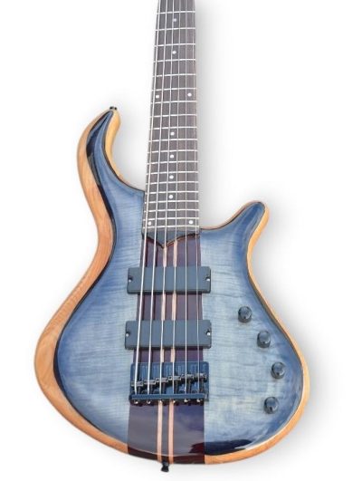 Custom Onyx Patriot Gray Flame Maple 6 String Bass