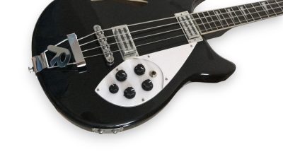 Custom Nova 4005 Jetglo Black 4 String Semi Hollow Bass - Image 4