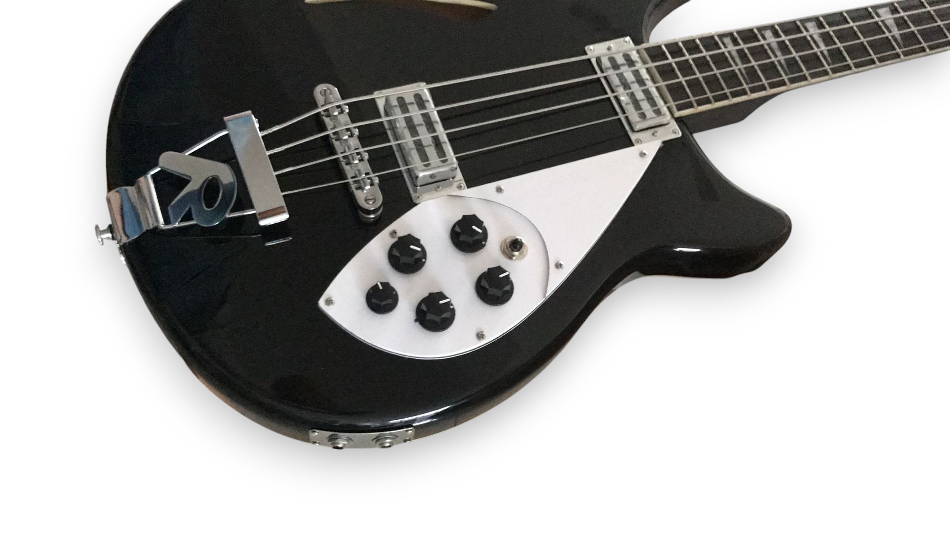 Custom Nova 4005 Jetglo Black 4 String Semi Hollow Bass - Image 4