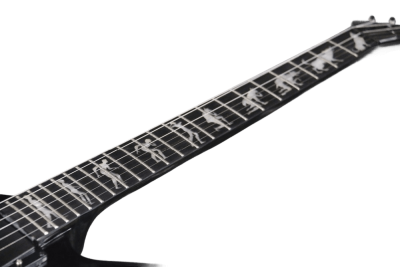 Custom Obsidian James Man to Wolf Exp MX250 Black Guitar - Image 4