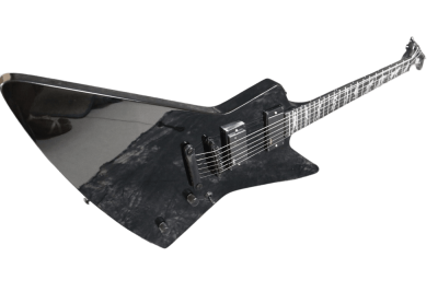 Custom Obsidian James Man to Wolf Exp MX250 Black Guitar - Image 5