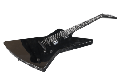 Custom Obsidian James Man to Wolf Exp MX250 Black Guitar - Image 7