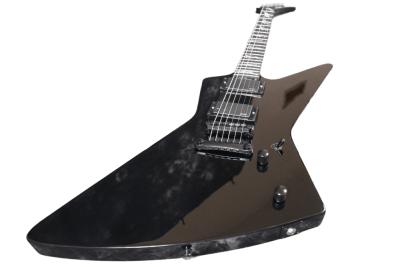 Custom Obsidian James Man to Wolf Exp MX250 Black Guitar