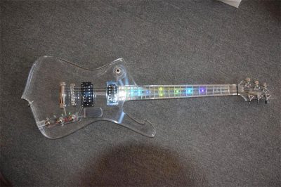 Custom Axis Iceman Plexiglass Jem Acrylic Multi Colored Led Guitar - Image 3
