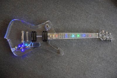 Custom Axis Iceman Plexiglass Jem Acrylic Multi Colored Led Guitar - Image 4