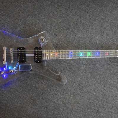 Custom Axis Iceman Plexiglass Jem Acrylic Multi Colored Led Guitar - Image 4