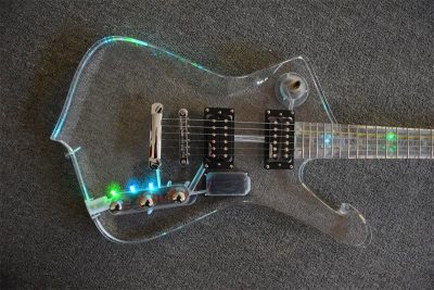 Custom Axis Iceman Plexiglass Jem Acrylic Multi Colored Led Guitar - Image 5