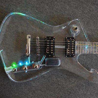 Custom Axis Iceman Plexiglass Jem Acrylic Multi Colored Led Guitar - Image 5