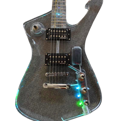 Custom Axis Iceman Plexiglass Jem Acrylic Multi Colored Led Guitar