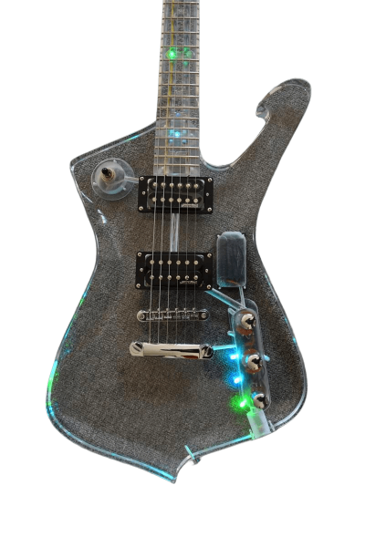 Custom Axis Iceman Plexiglass Jem Acrylic Multi Colored Led Guitar