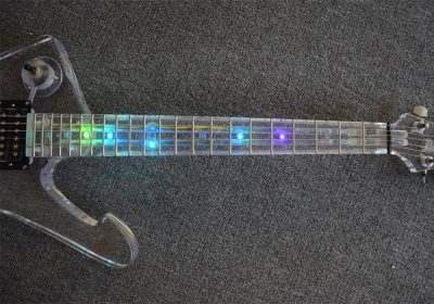 Custom Axis Iceman Plexiglass Jem Acrylic Multi Colored Led Guitar - Image 6