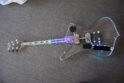 Custom Axis Iceman Plexiglass Jem Acrylic Multi Colored Led Guitar - Image 8