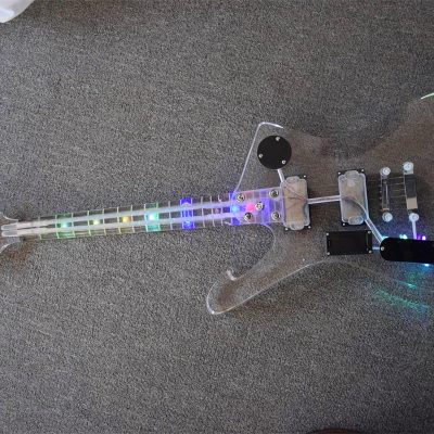 Custom Axis Iceman Plexiglass Jem Acrylic Multi Colored Led Guitar - Image 8