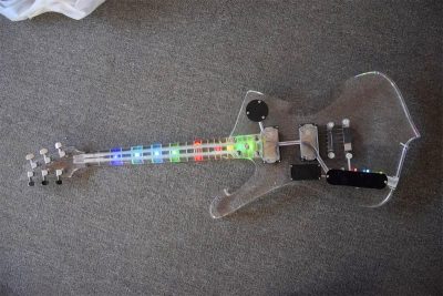 Custom Axis Iceman Plexiglass Jem Acrylic Multi Colored Led Guitar - Image 9