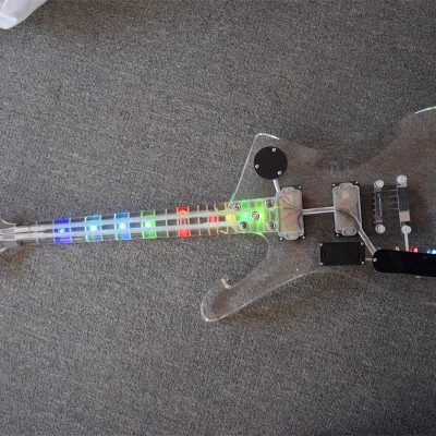Custom Axis Iceman Plexiglass Jem Acrylic Multi Colored Led Guitar - Image 9