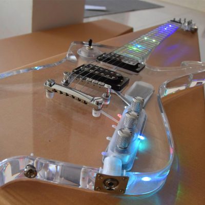 Custom Axis Iceman Plexiglass Jem Acrylic Multi Colored Led Guitar - Image 10