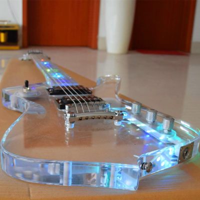 Custom Axis Iceman Plexiglass Jem Acrylic Multi Colored Led Guitar - Image 11