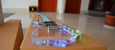 Custom Axis Iceman Plexiglass Jem Acrylic Multi Colored Led Guitar - Image 12