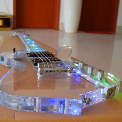 Custom Axis Iceman Plexiglass Jem Acrylic Multi Colored Led Guitar - Image 12