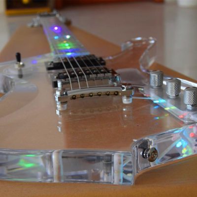 Custom Axis Iceman Plexiglass Jem Acrylic Multi Colored Led Guitar - Image 13
