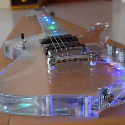 Custom Axis Iceman Plexiglass Jem Acrylic Multi Colored Led Guitar - Image 16