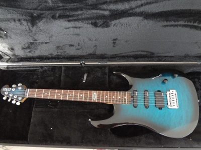 Custom Aether Translucent Blue Burst Ernie Guitar - Image 2
