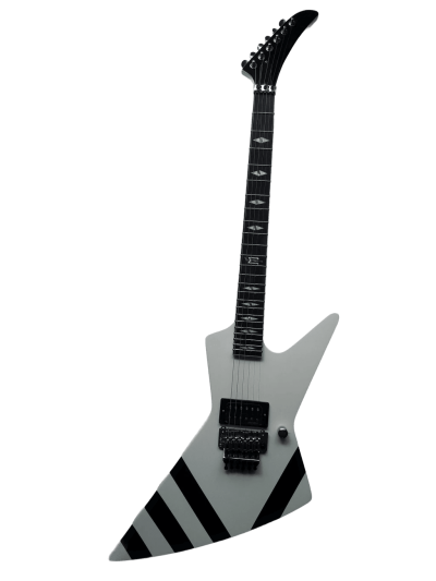 Custom Race Explorer Matthias White Black Stripe Guitar Floyd Rose Tremolo - Image 9