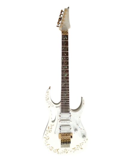 Custom Axis JEM7V Steve Vai White Gold Floral 6 String Electric Guitar - Image 3