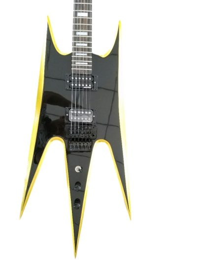 Custom Norturne Beast Warlock Black Yellow Bevel Electric Guitar