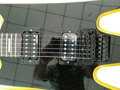 Custom Norturne Beast Warlock Black Yellow Bevel Electric Guitar - Image 10