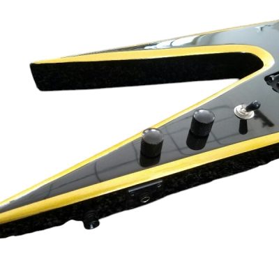 Custom Norturne Beast Warlock Black Yellow Bevel Electric Guitar - Image 7