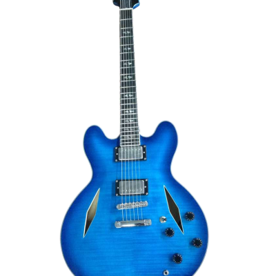 Custom Crown DG335 Dave Grohl Pelham Blue Diamond Flame Maple Top Electric Guitar
