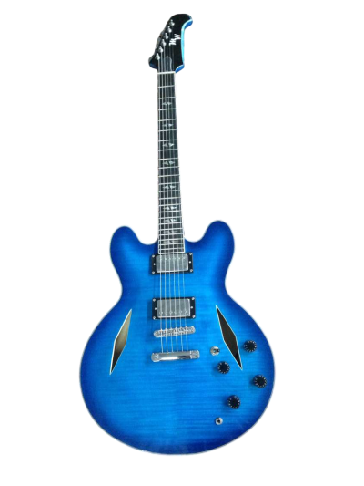 Custom Crown DG335 Dave Grohl Pelham Blue Diamond Flame Maple Top Electric Guitar