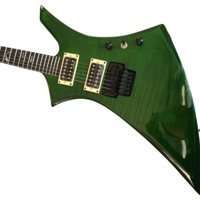Custom Race KE2 Transparent Green Kelly Tree Of Life Inlay Guitar