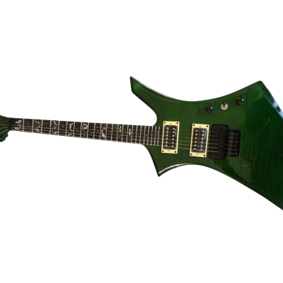 Custom Race KE2 Transparent Green Kelly Tree Of Life Inlay Guitar - Image 4