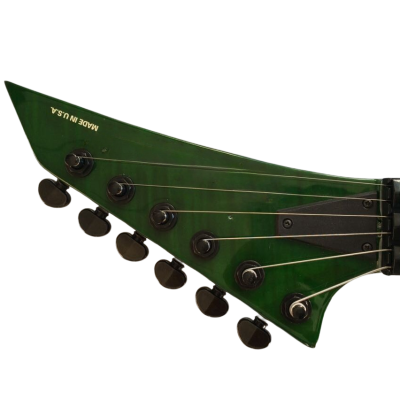 Custom Race KE2 Transparent Green Kelly Tree Of Life Inlay Guitar - Image 3