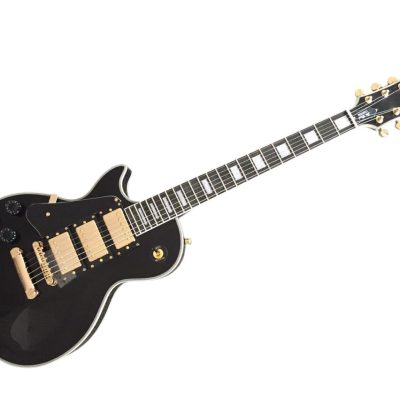 Custom Crown Peter Frampton Black Beauty Electric Guitar 3 Pickups - Image 7