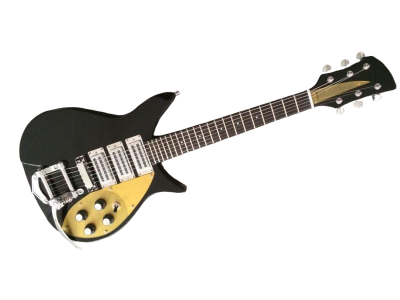 Custom Nova Black Gold Pickguard Jetglo 325C64 21 Inch Scale Length Electric Guitar - Image 2