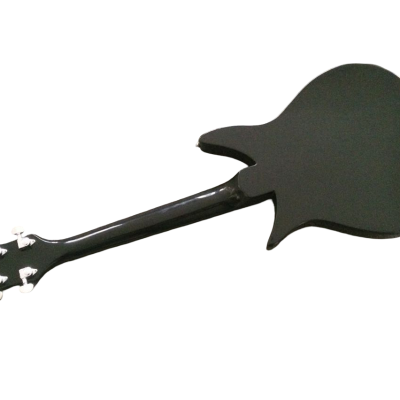 Custom Nova Black Gold Pickguard Jetglo 325C64 21 Inch Scale Length Electric Guitar - Image 5