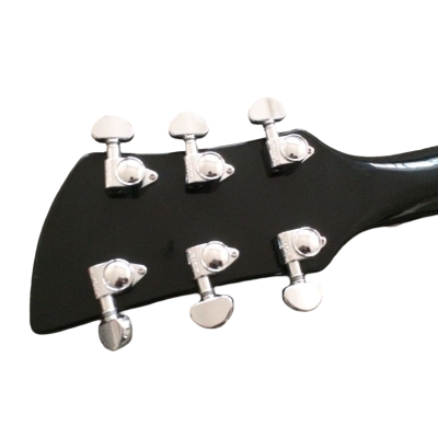 Custom Nova Black Gold Pickguard Jetglo 325C64 21 Inch Scale Length Electric Guitar - Image 7