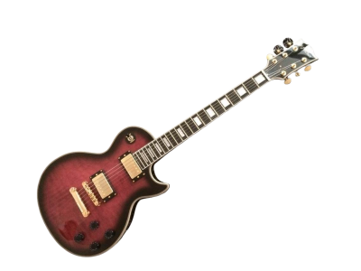 Custom Crown Black Pinkburst Solid Curly Maple Top Electric Guitar - Image 3