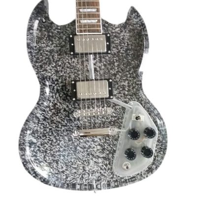 Custom Crown SG Plexiglass Acrylic Lucite Body Led Electric Guitar
